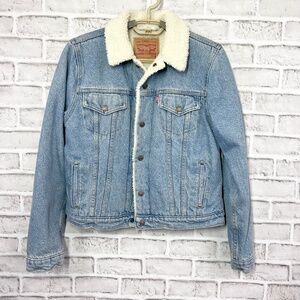 Like New |•LEVI'S•| Shearling Lined Denim Jean Jacket Size Medium